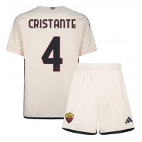 Fotballdrakt Barn AS Roma Bryan Cristante #4 Bortedraktsett 2023-24 Kortermet (+ Korte bukser)